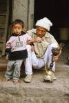 Man and boy, Bhaktapur, Nepal 